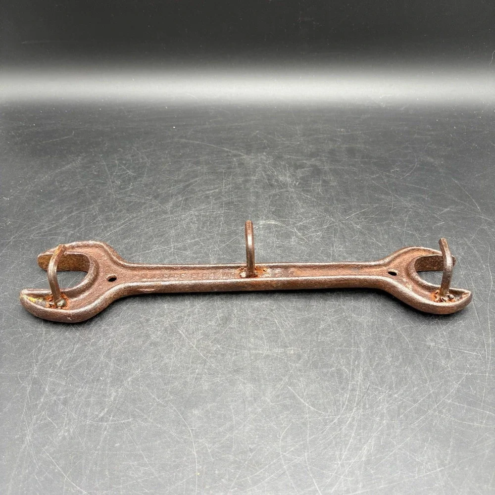 Vintage JI Case Plow Works 88 Cast Iron Wrench Wall Hook Rack Rustic Industrial